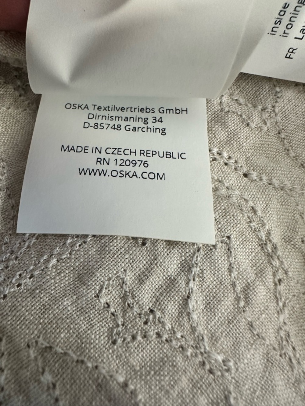 Oska Stitch Embroidered 100% Linen Sleeveless Midi Dress Size 1 (6-8) Neutral - Picture 6 of 14